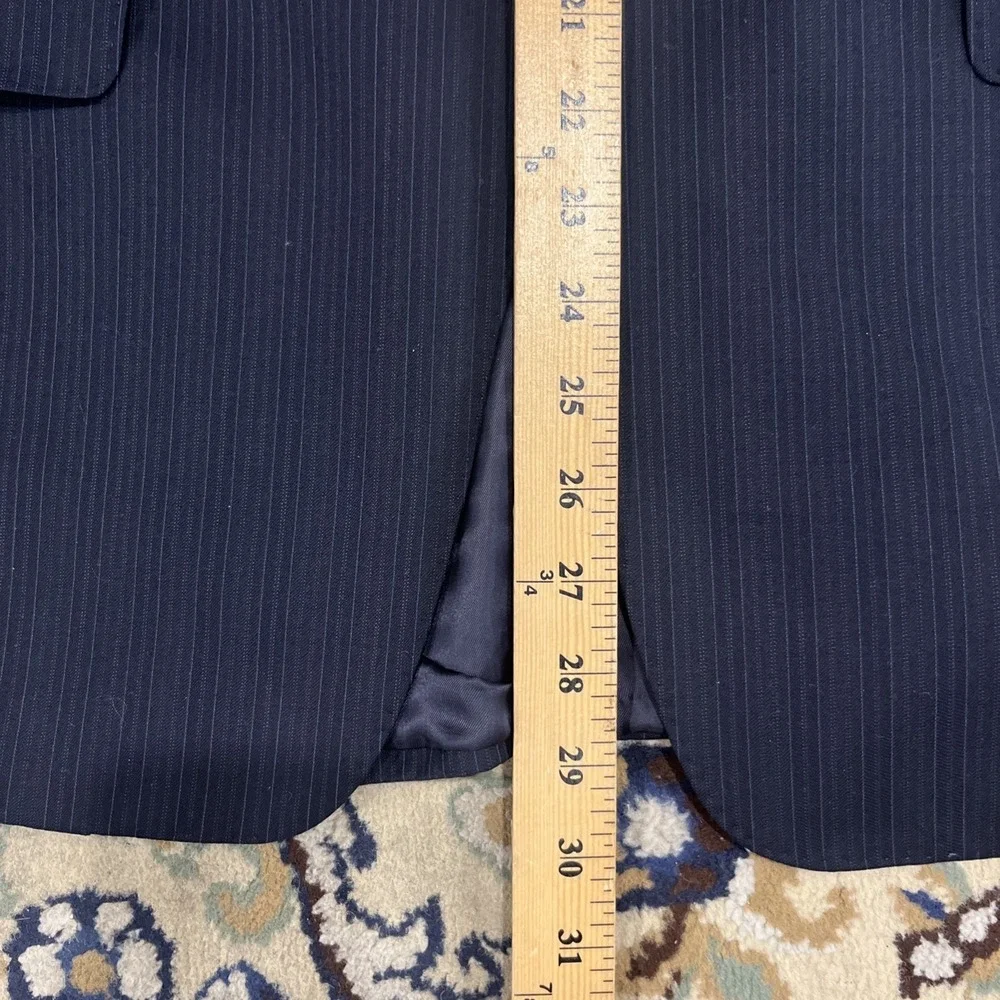 Lauren Ralph Lauren Polo Navy Blue Pinstripe Wool Suit Size‎ 44S